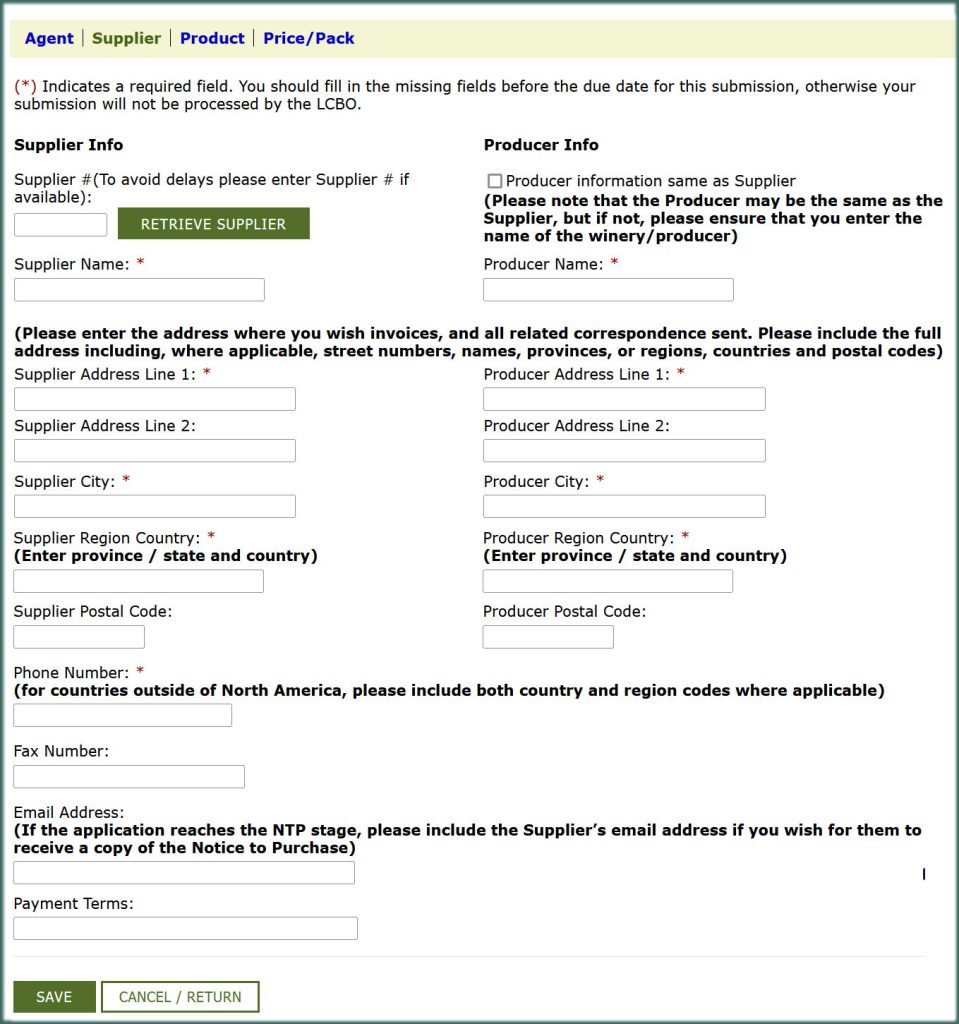 LCBO NISS Supplier Page LACEYCELLARS.CA